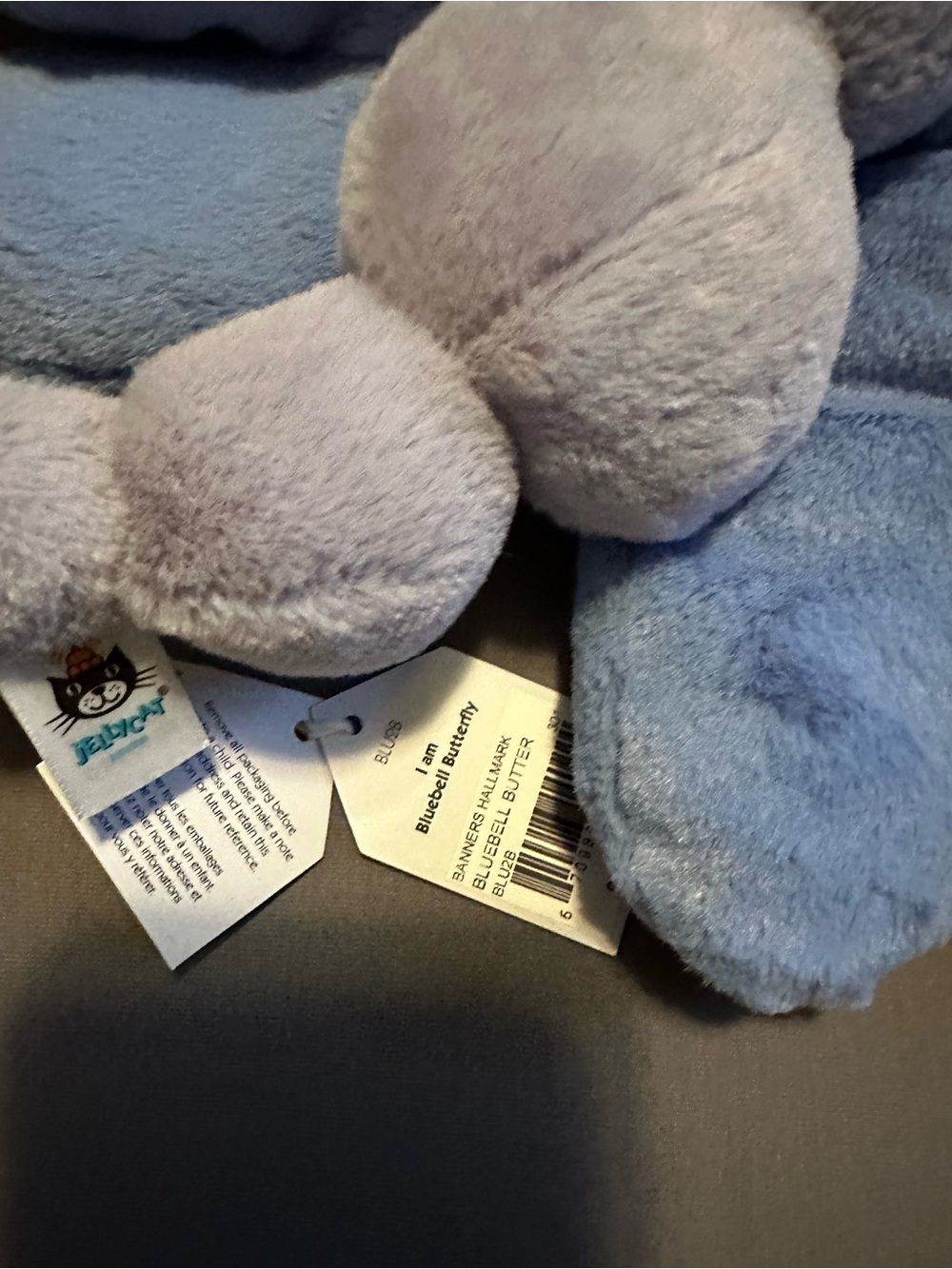 Retired Rare Jellycat Bluebell Plush Butterfly - Soft Blue Plush - Picture 2 of 4